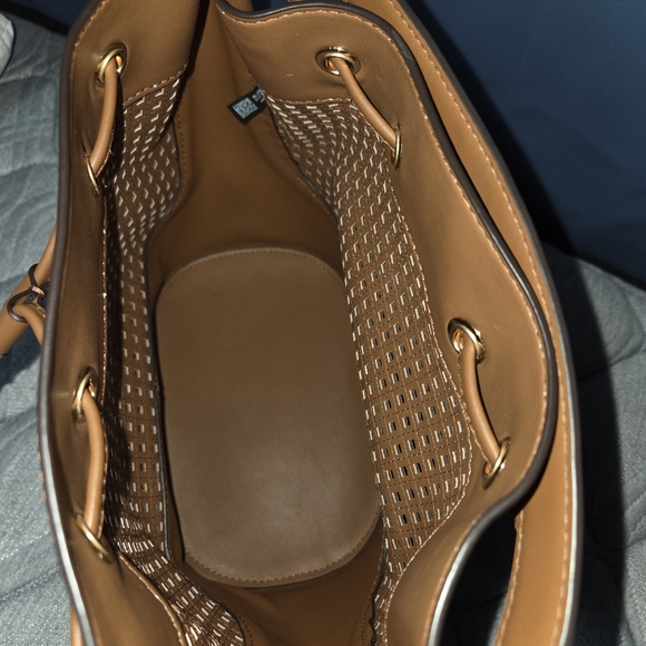 Michael Kors Brown Leather Perforated Shoulder Bag - Picture 9 of 10